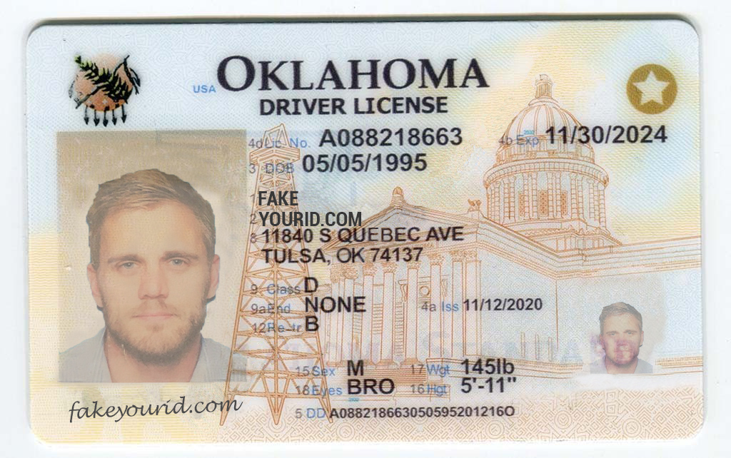 Oklahoma fake ID card